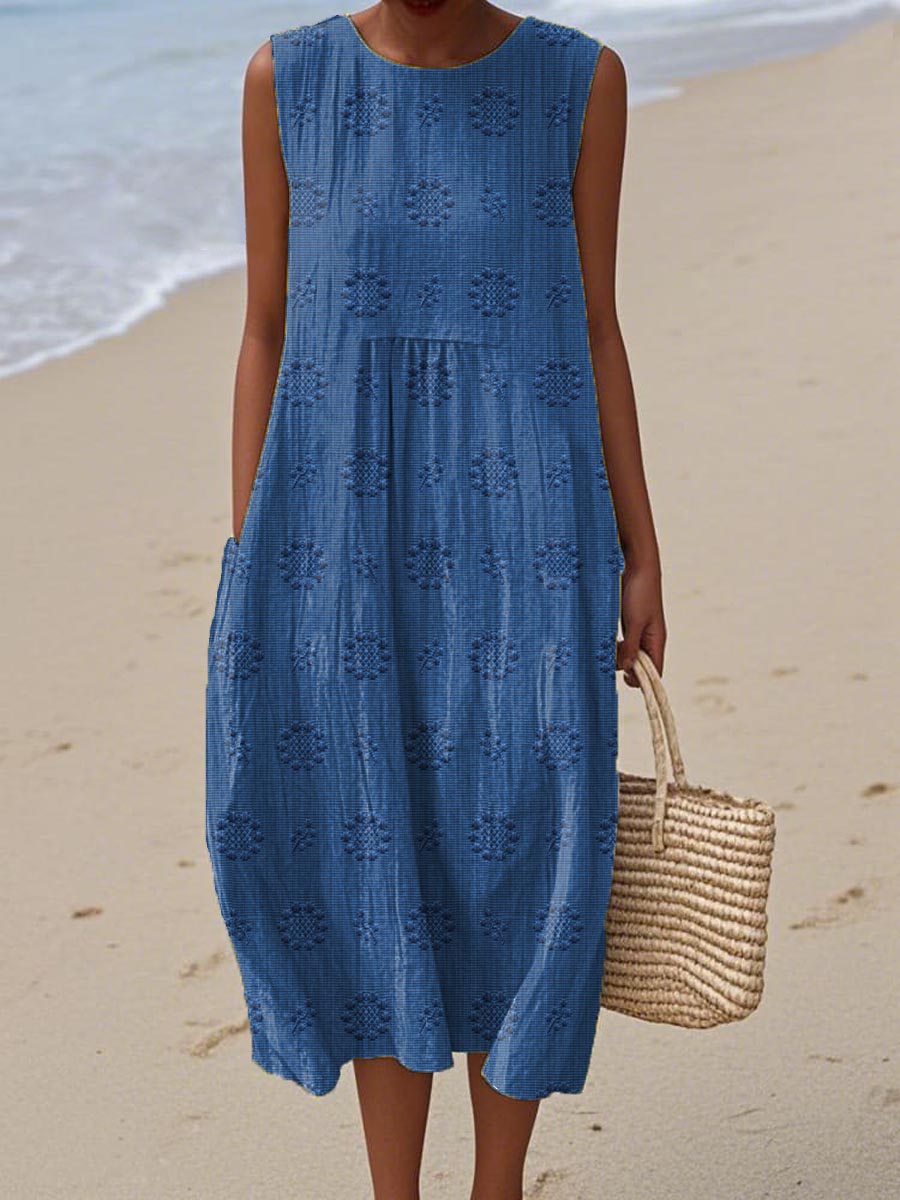 Georgia - Women's Summer Floral Sleeveless Midi Dress