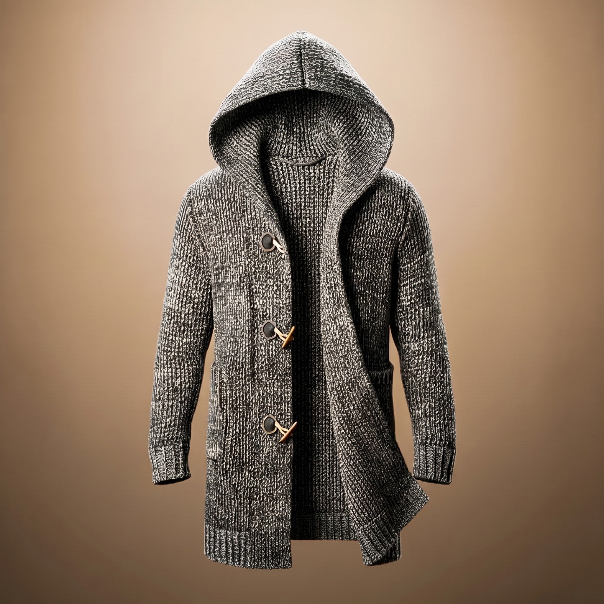 Charlie - Men's Hooded Longline Cardigan with Toggle Buttons