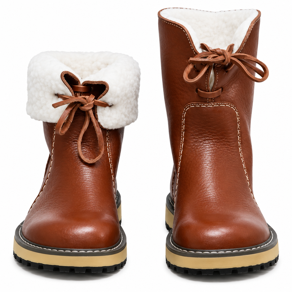 Alice - Women's Orthopaedic Shearling Lined Ankle Boots with Foldover Cuff