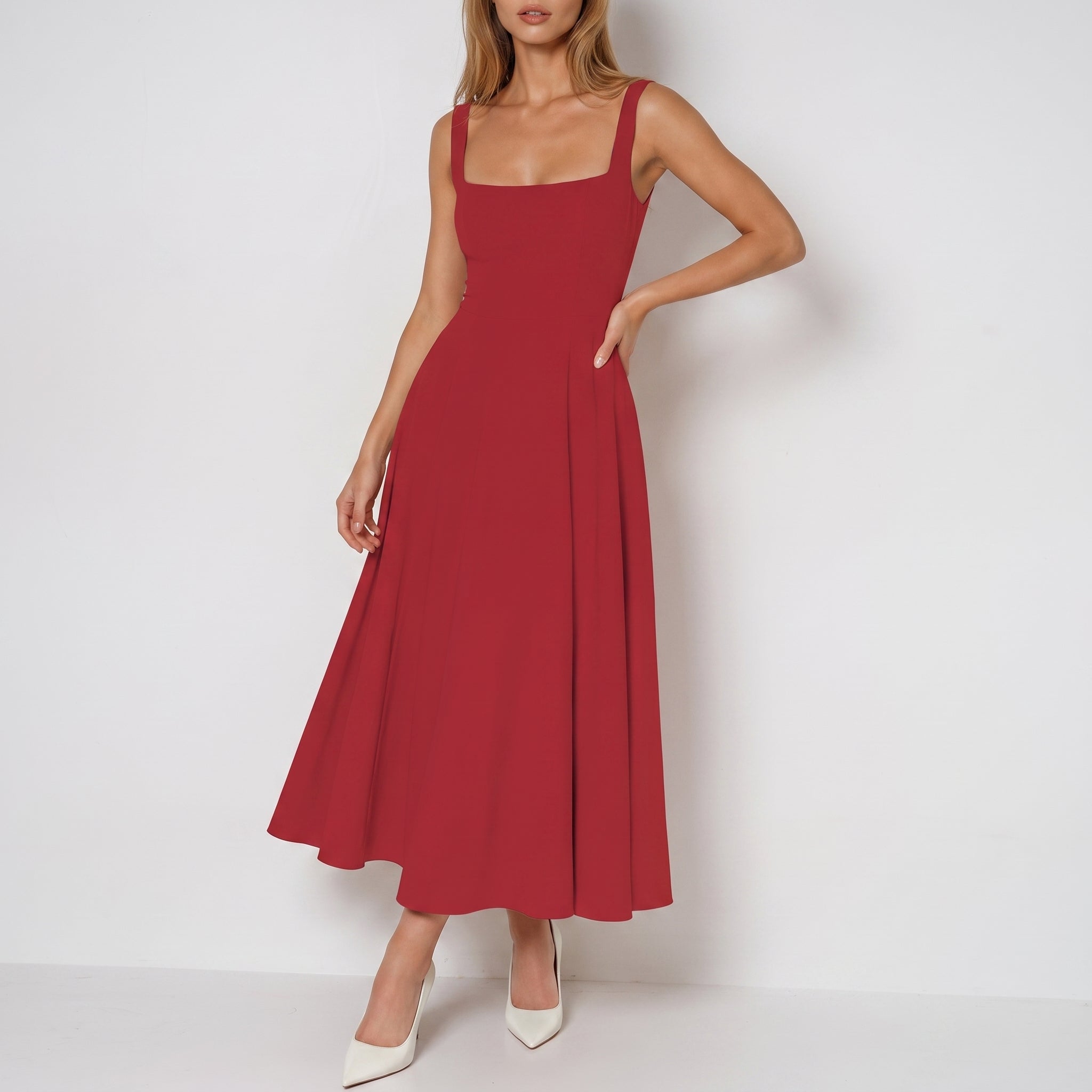 Clara - Women's Summer Corset Bodice Sleeveless Midi Dress