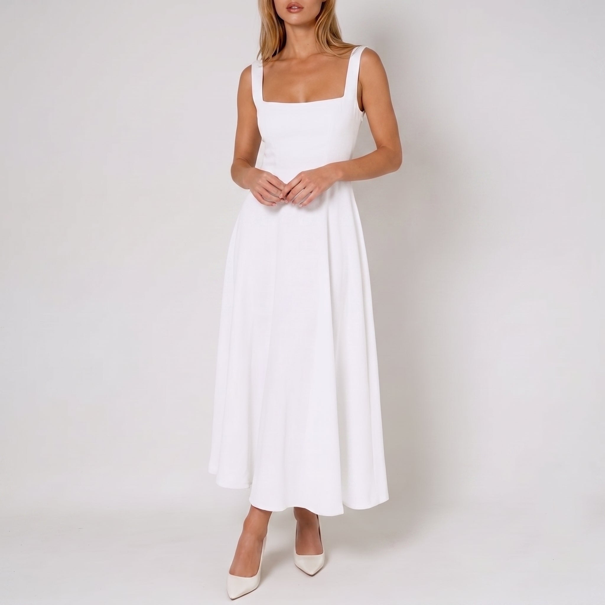 Clara - Women's Summer Corset Bodice Sleeveless Midi Dress