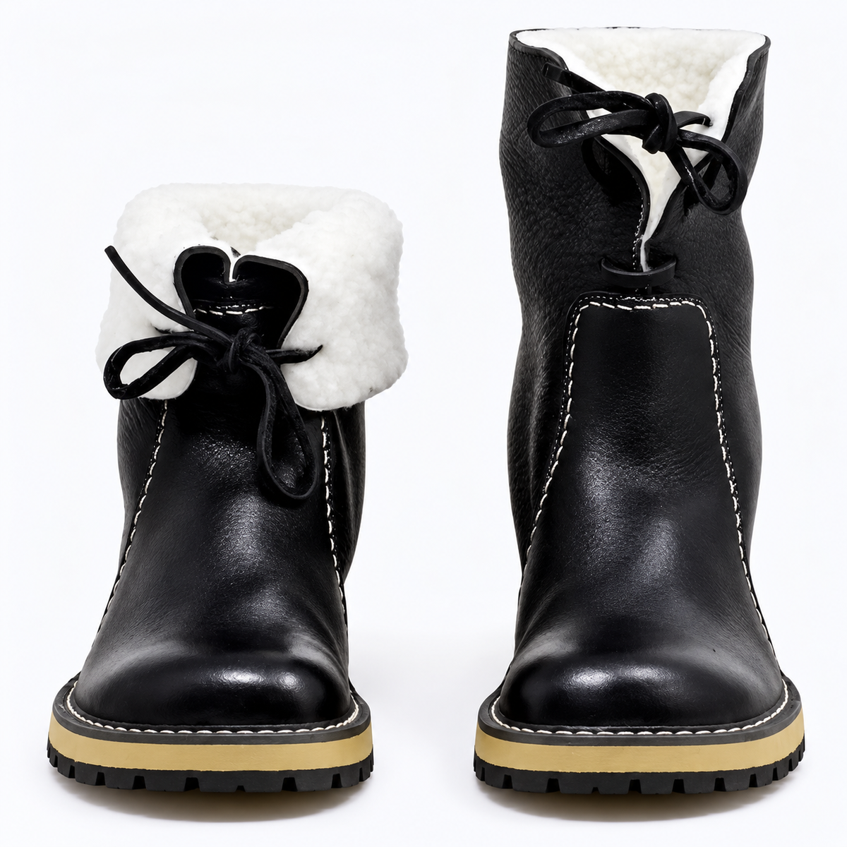 Alice - Women's Orthopaedic Shearling Lined Ankle Boots with Foldover Cuff