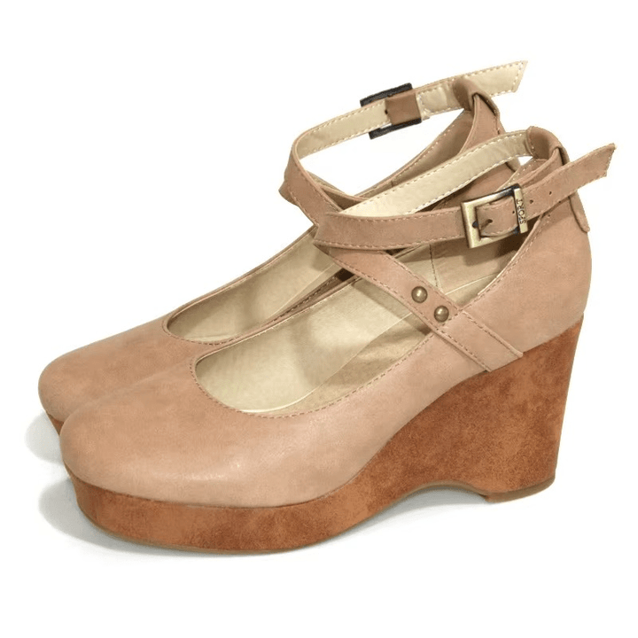 Sophie - Women's Round Toe Wedge Sandal with Ankle Strap