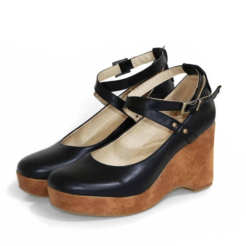 Sophie - Women's Round Toe Wedge Sandal with Ankle Strap