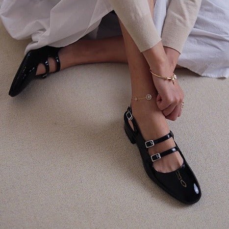 Daisy - Women's Block Heel Mary Jane Pumps with Double Strap