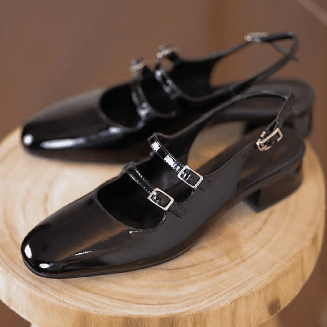 Daisy - Women's Block Heel Mary Jane Pumps with Double Strap