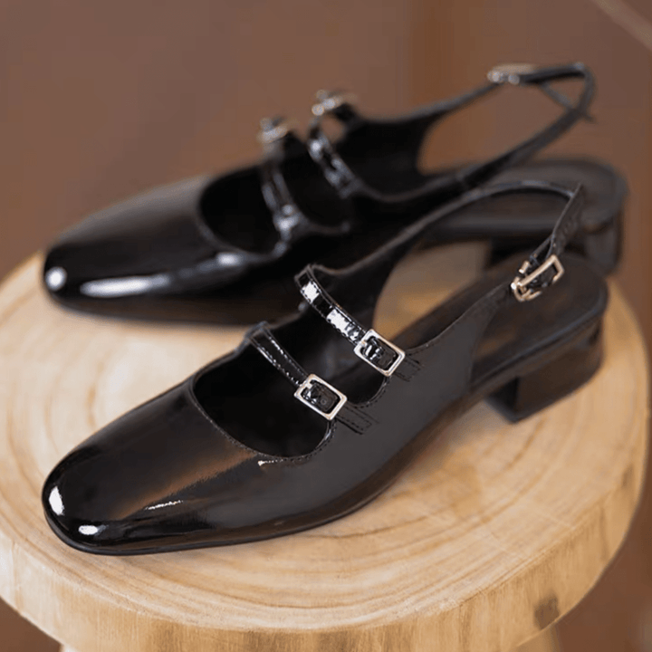 Daisy - Women's Block Heel Mary Jane Pumps with Double Strap