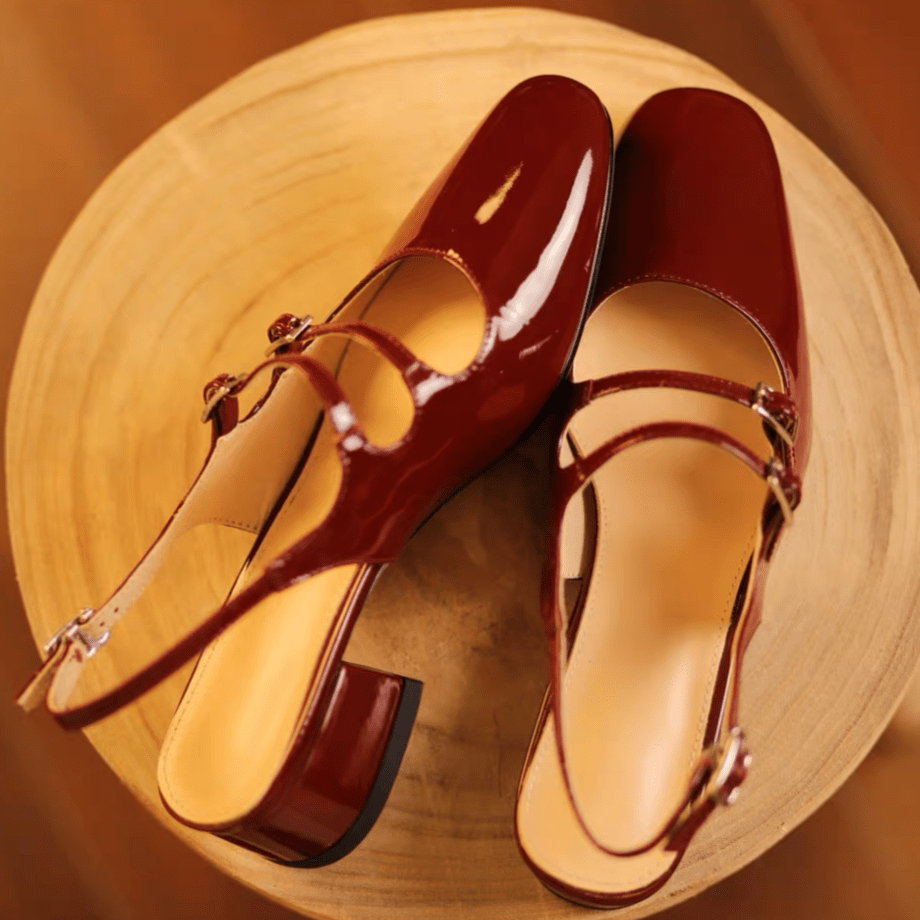 Daisy - Women's Block Heel Mary Jane Pumps with Double Strap