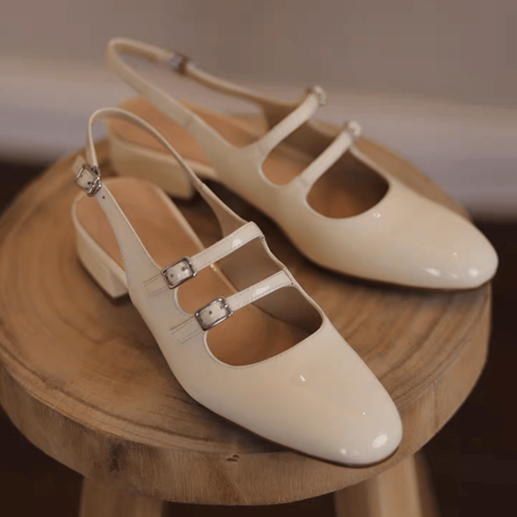 Daisy - Women's Block Heel Mary Jane Pumps with Double Strap