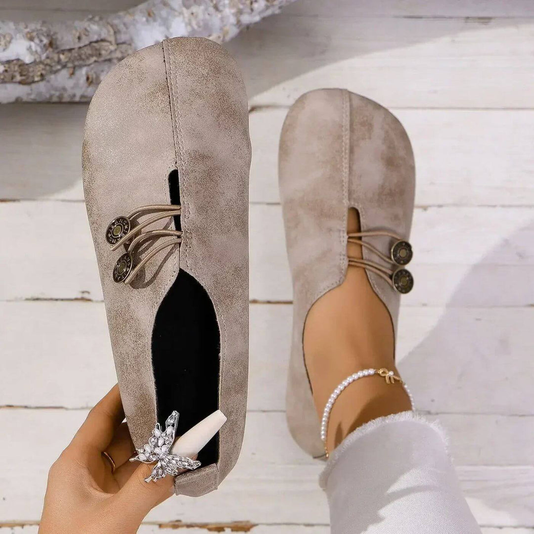 Alice - Women's Orthopaedic Moccasins with Button Detail