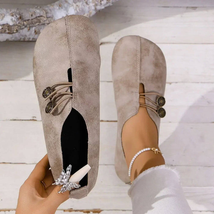 Alice - Women's Orthopaedic Moccasins with Button Detail
