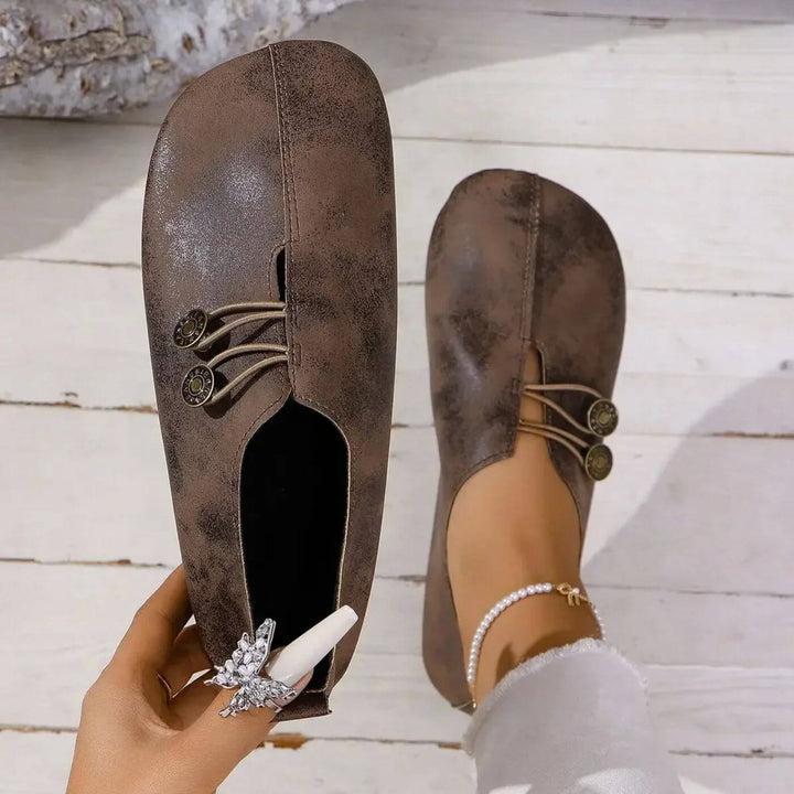 Alice - Women's Orthopaedic Moccasins with Button Detail