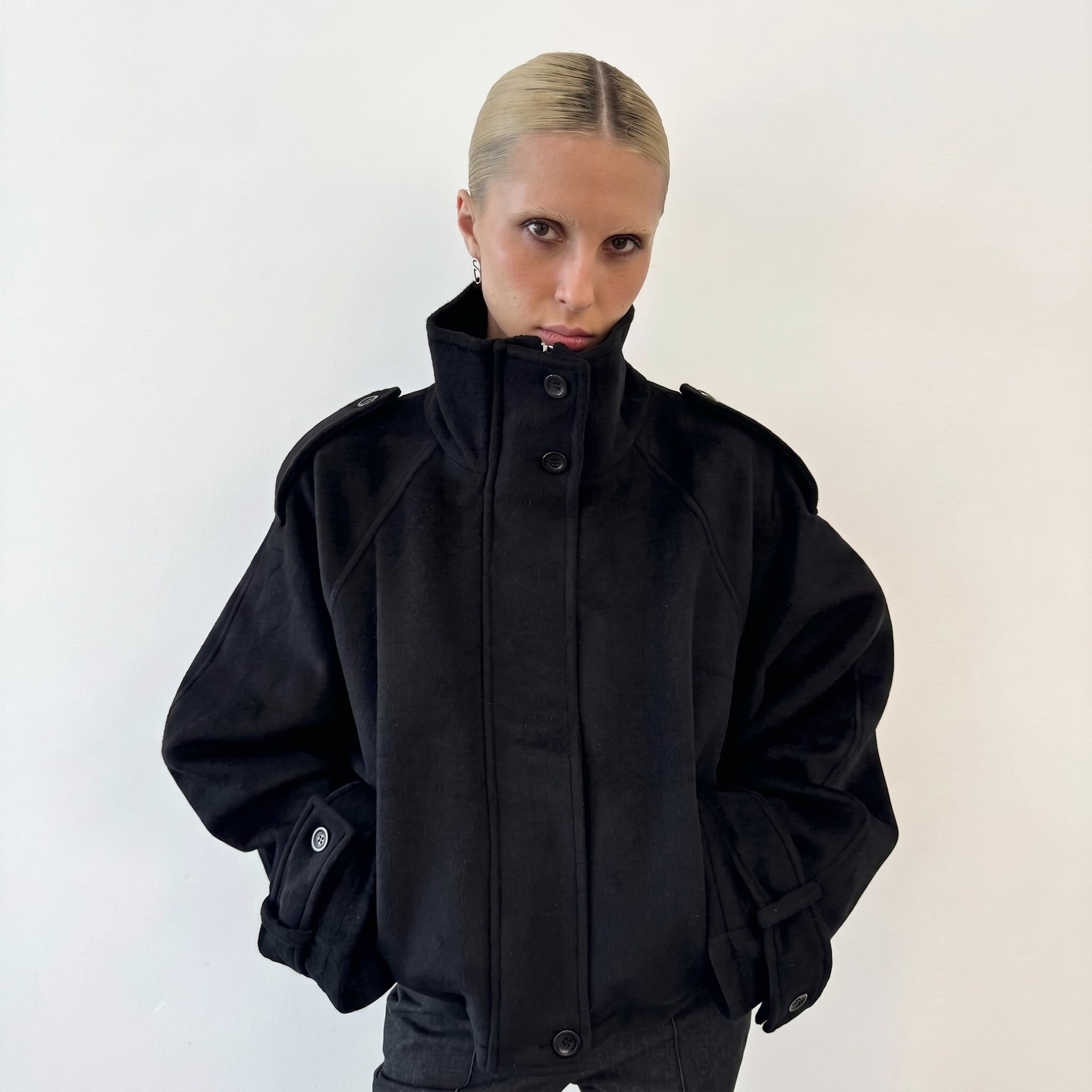 Sophie - Women's Oversized Funnel Neck Wool look Coat
