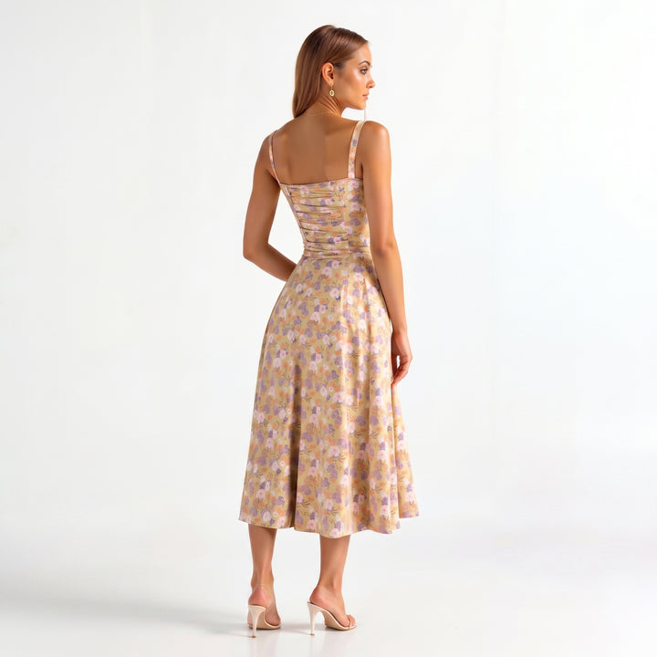 Georgia - Women's Summer Sweetheart Neck Midi Dress