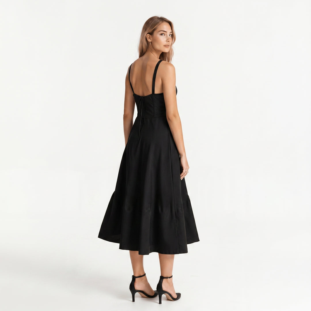 Georgia - Women's Summer Sweetheart Neck Midi Dress