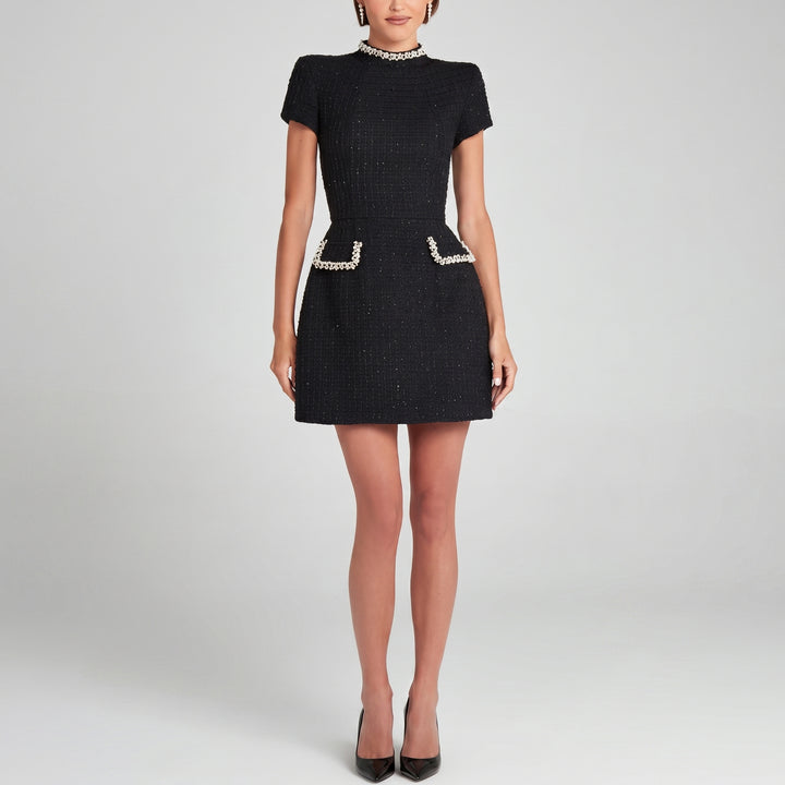 Sophie - Women's Party Pearl Tweed Mini Dress