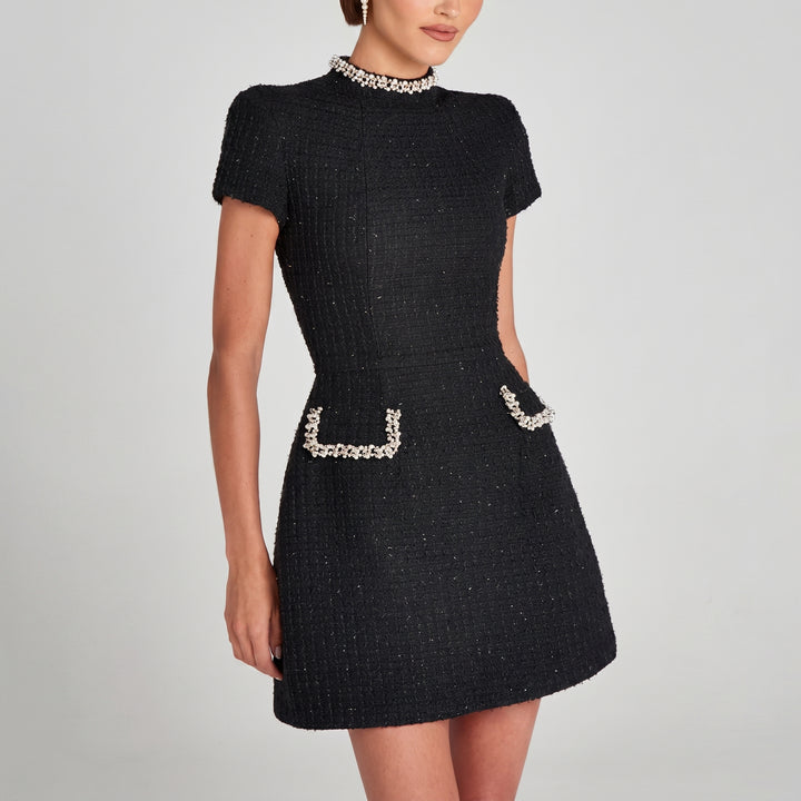 Sophie - Women's Party Pearl Tweed Mini Dress