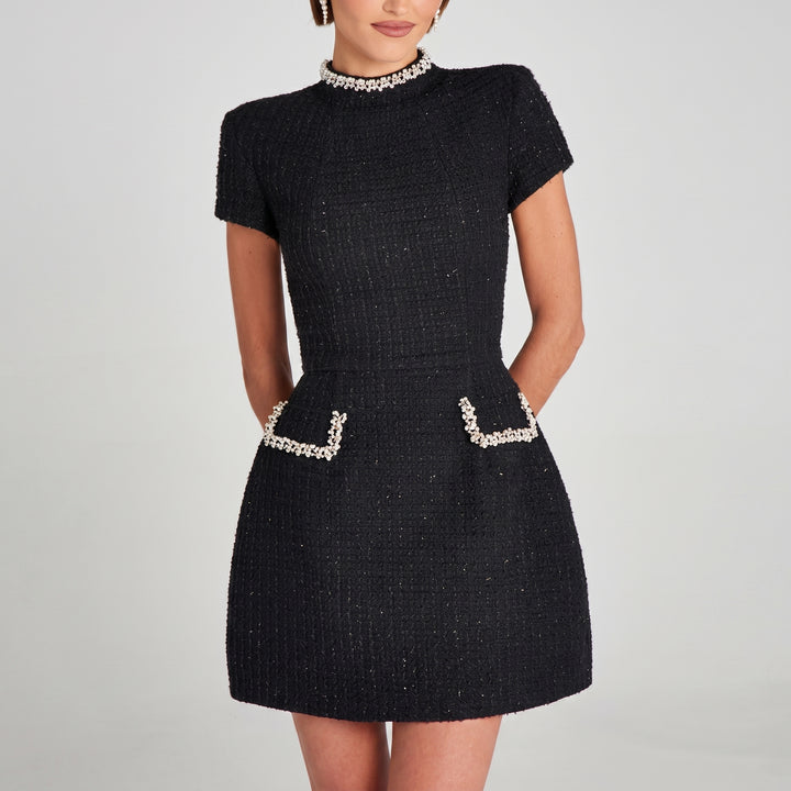Sophie - Women's Party Pearl Tweed Mini Dress