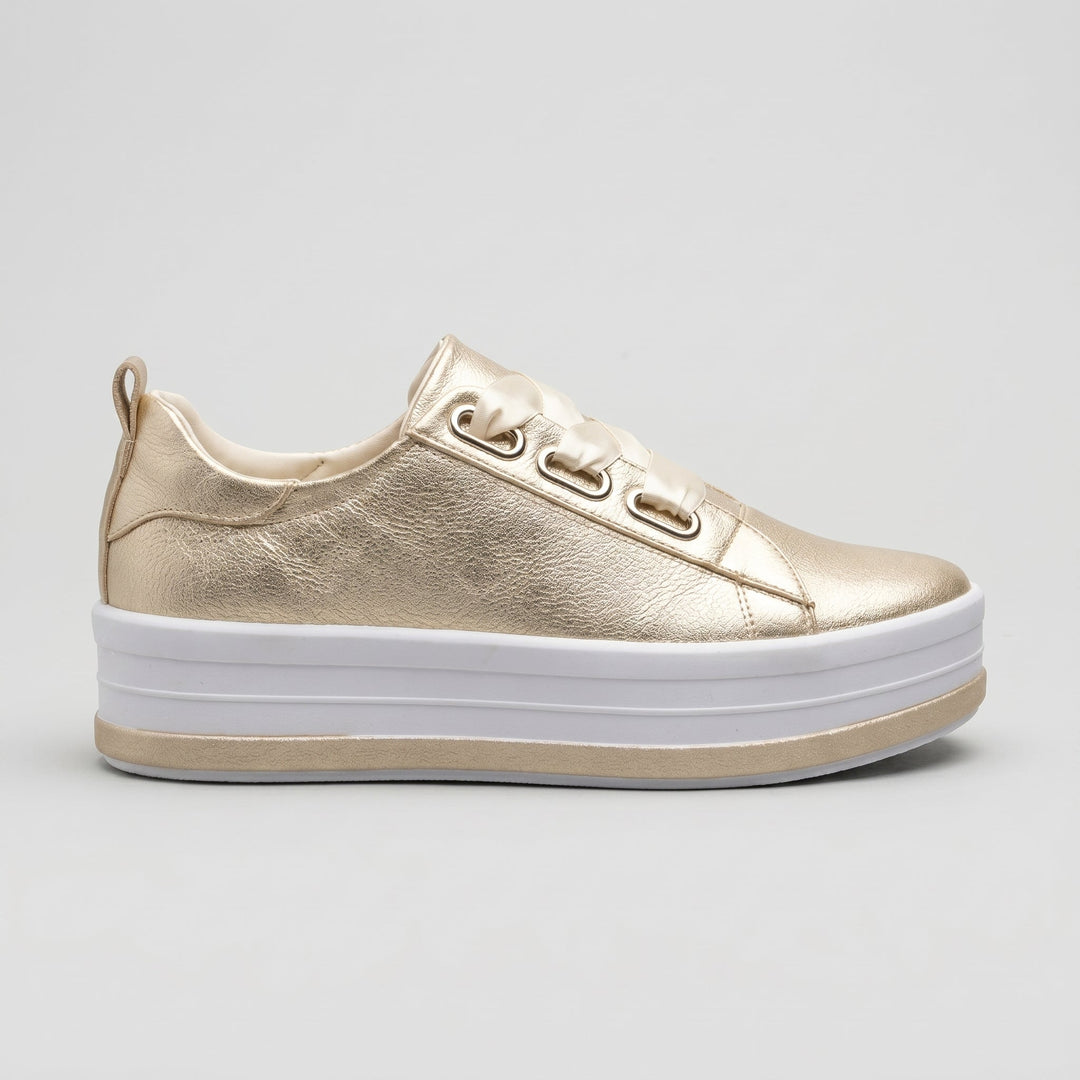 Carina - Women's Ribbon Lace-Up Platform Trainers
