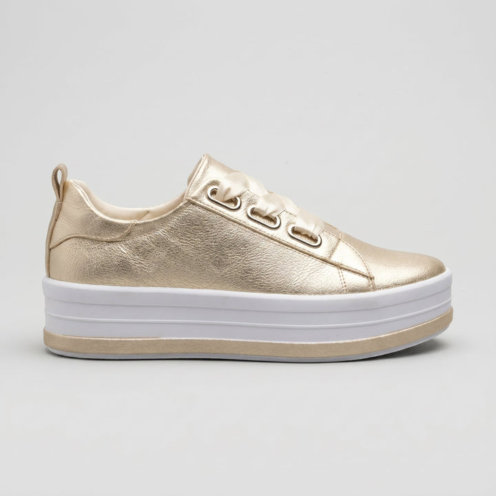 Carina - Women's Ribbon Lace-Up Platform Trainers