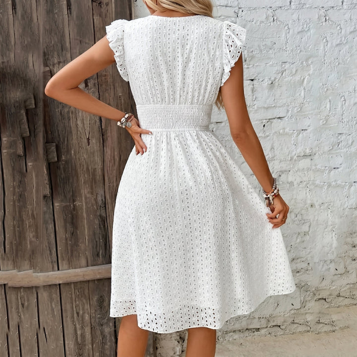 Lily - Women's Summer Ruffle Sleeve Wrap Midi Dress