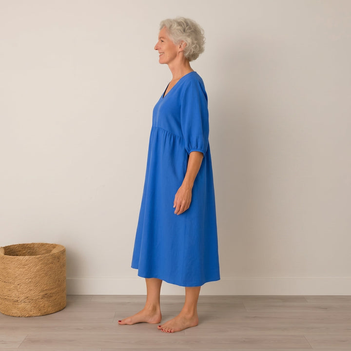 Georgia - Women's Summer Puff Sleeve Midi Dress