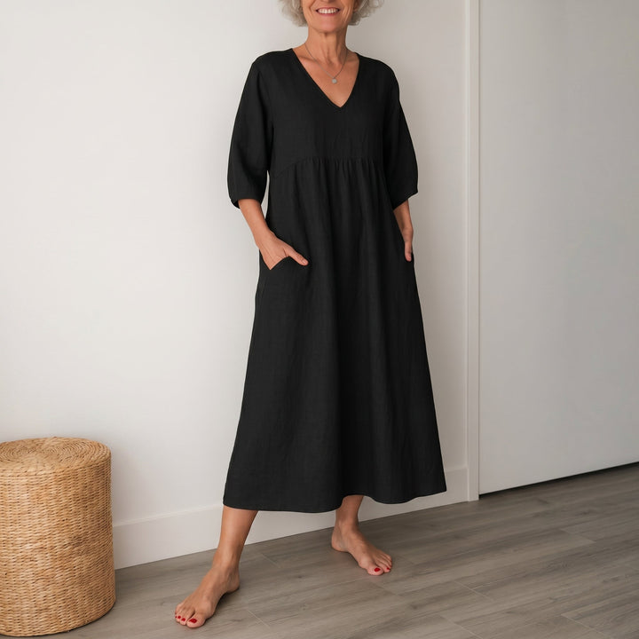 Georgia - Women's Summer Puff Sleeve Midi Dress