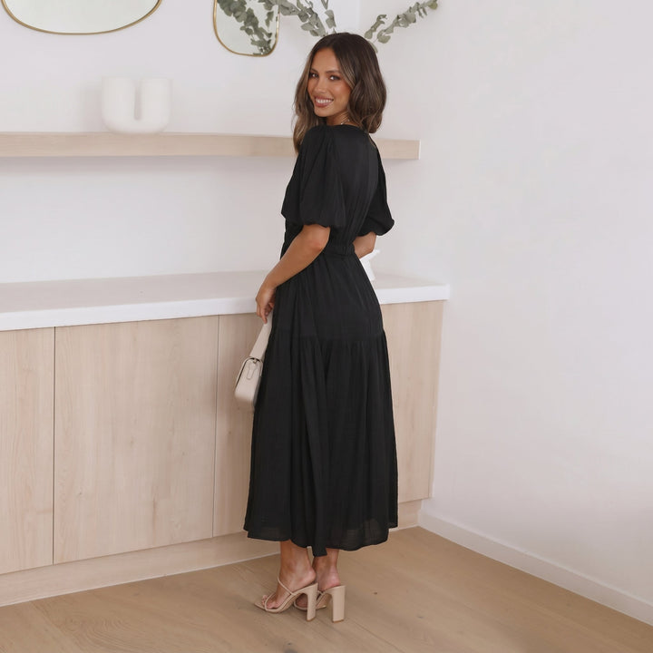 Emma - Women's Summer Puff Sleeve Midi Dress