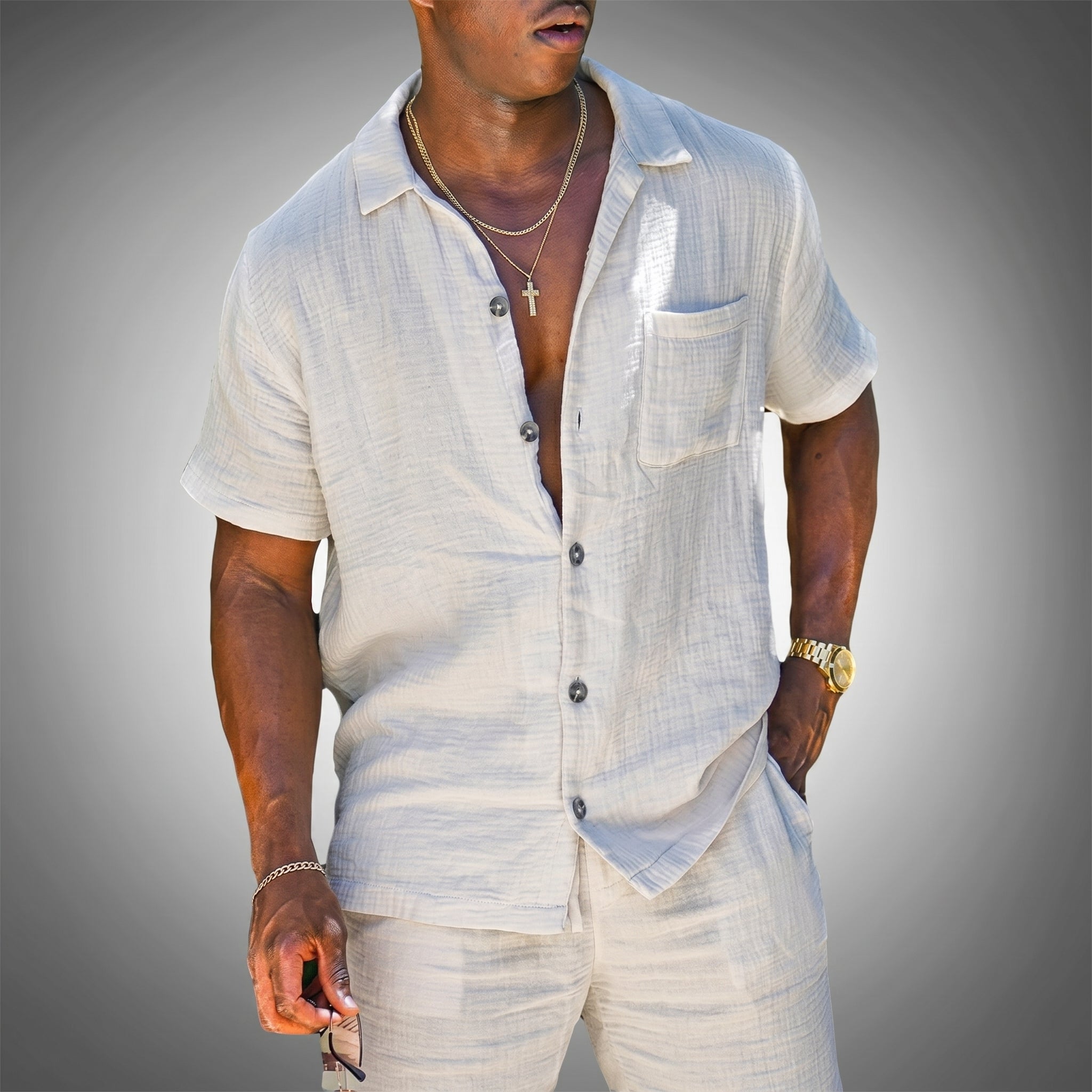 Arthur - Men's Summer Short Sleeve Shirt Co-ord Set