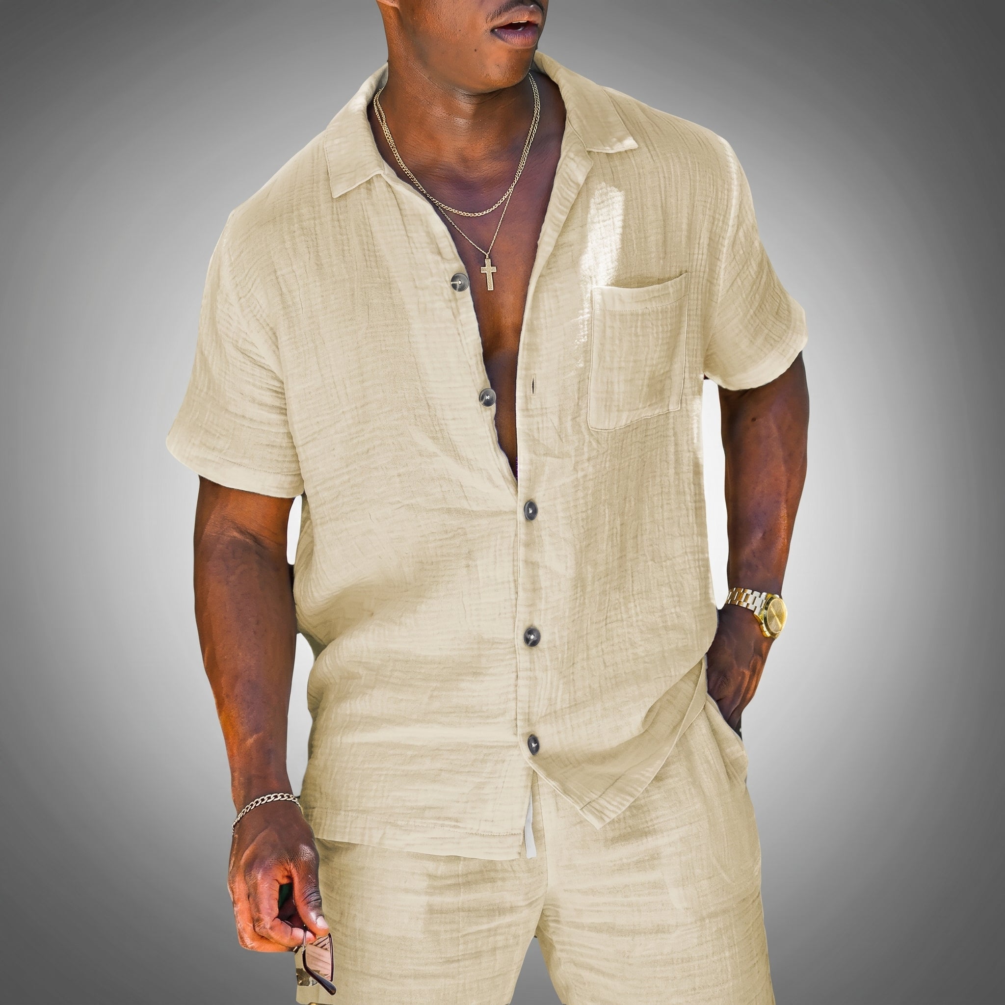 Arthur - Men's Summer Short Sleeve Shirt Co-ord Set