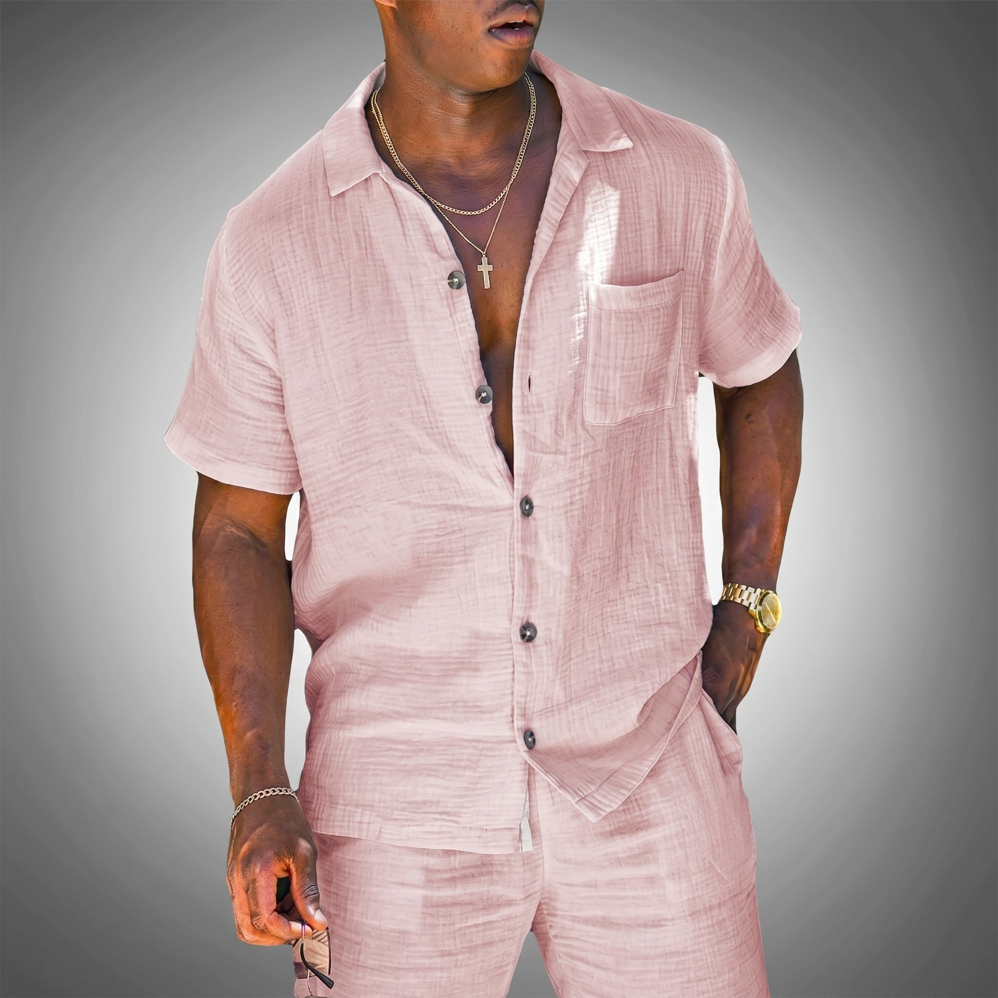 Arthur - Men's Summer Short Sleeve Shirt Co-ord Set