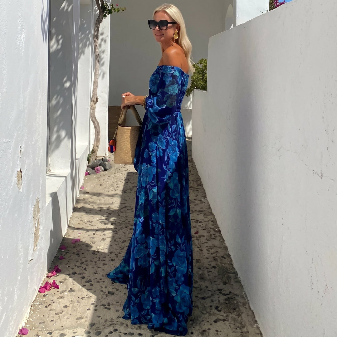 Clara - Women's Summer Floral Off-Shoulder Maxi Dress