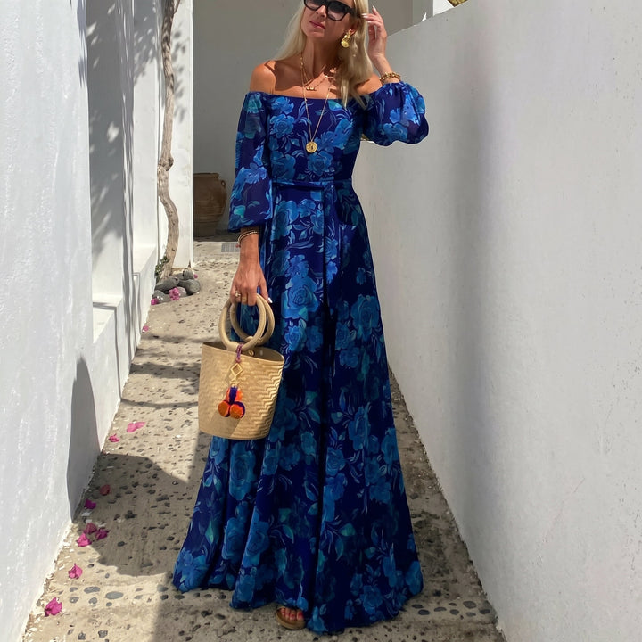 Clara - Women's Summer Floral Off-Shoulder Maxi Dress