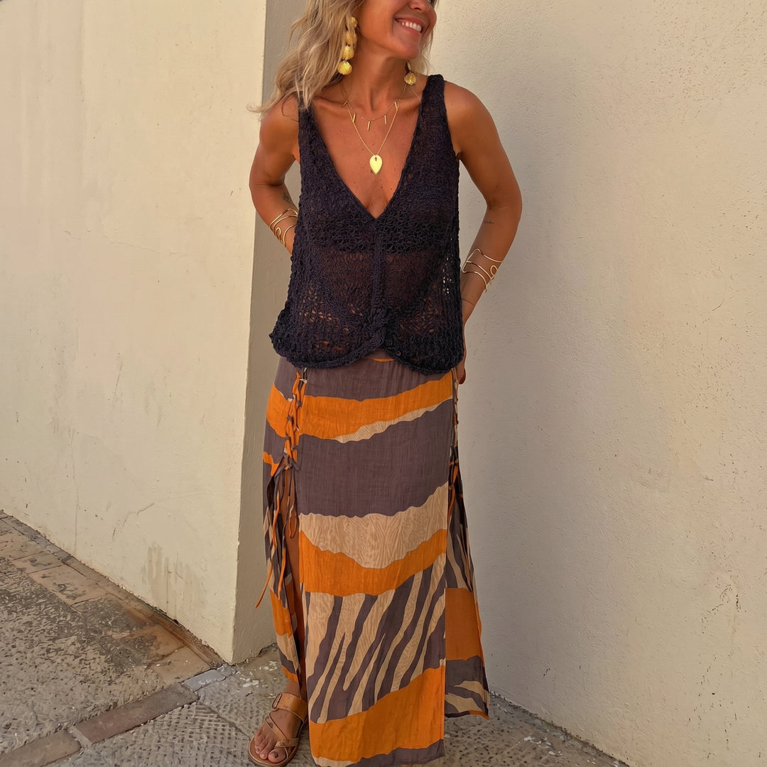 Phoebe - Women's Boho Crochet Sleeveless V-Neck Top