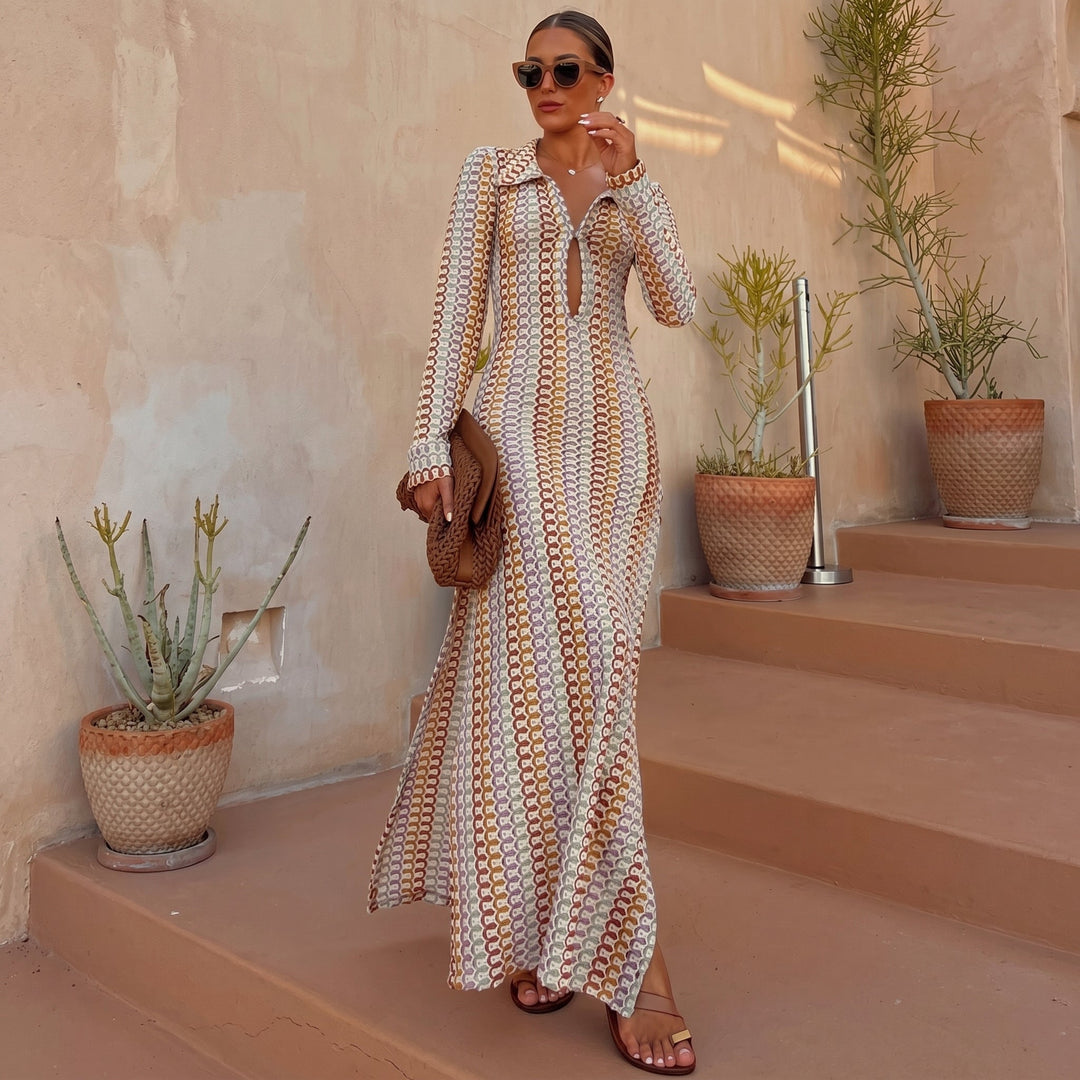 Clara - Women's Summer Crochet V-Neck Maxi Dress