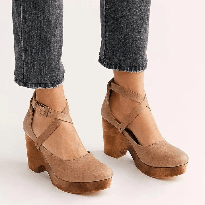Sophie - Women's Round Toe Wedge Sandal with Ankle Strap