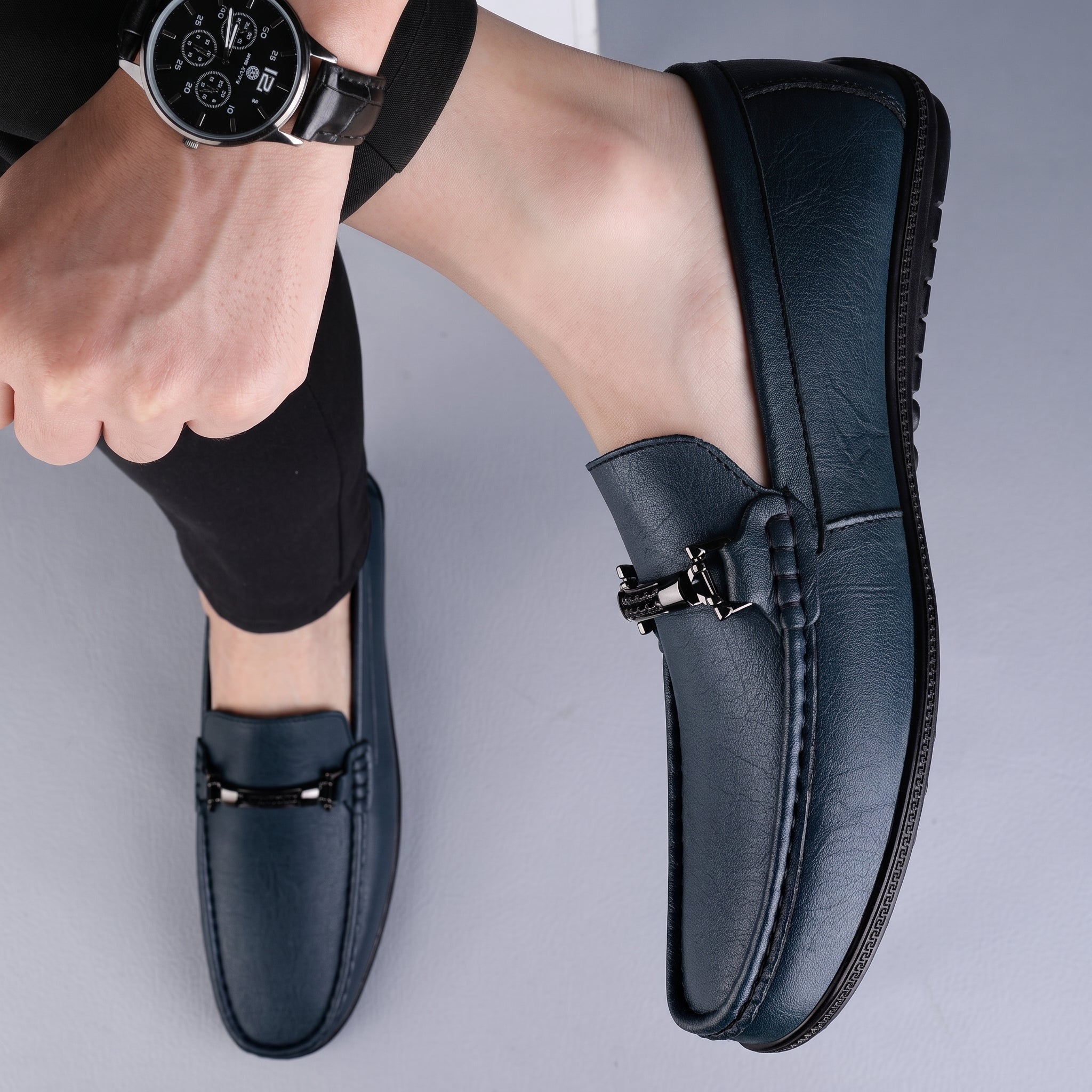 Brooks - Men's Smart Casual Loafers with Metal Bit Detail