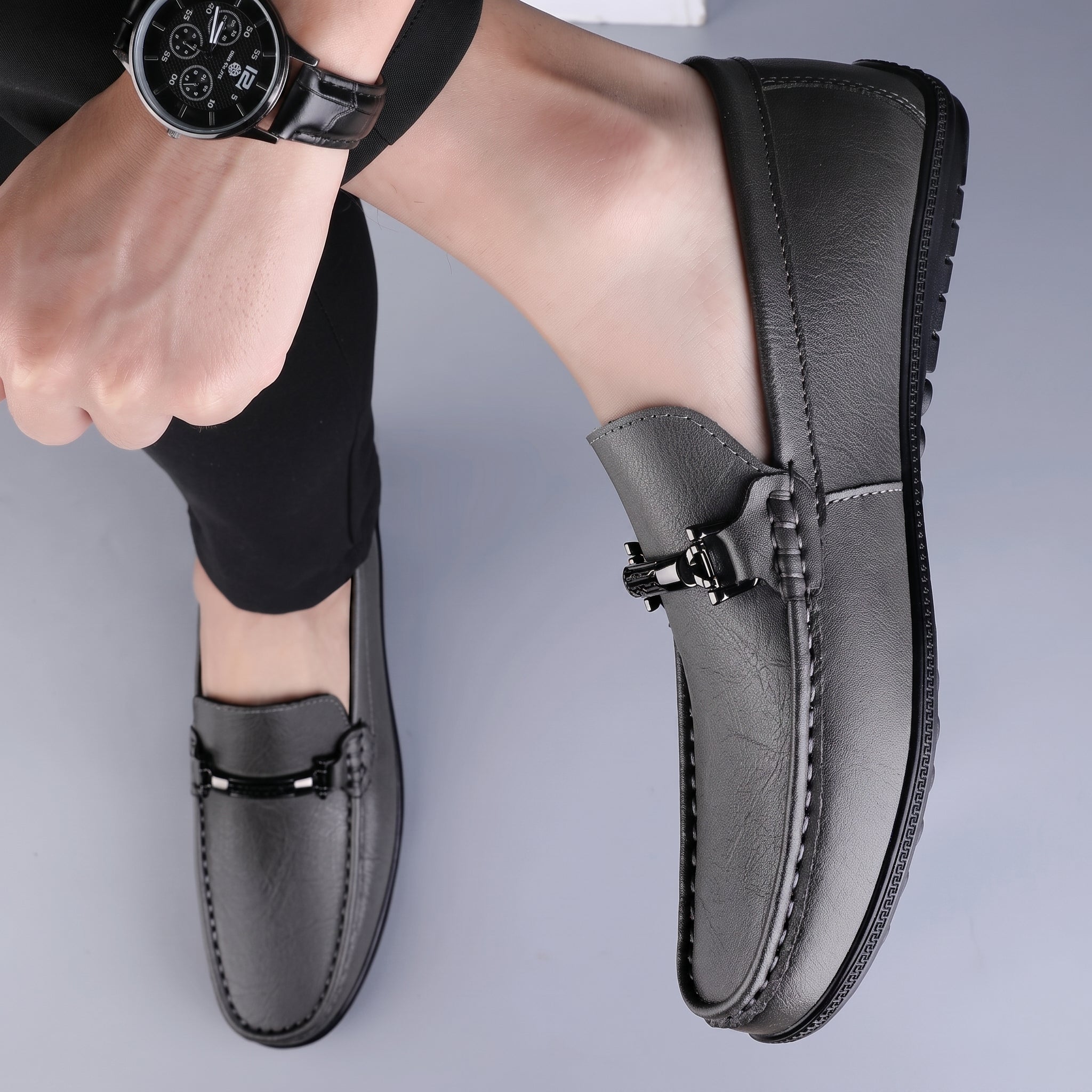 Brooks - Men's Smart Casual Loafers with Metal Bit Detail