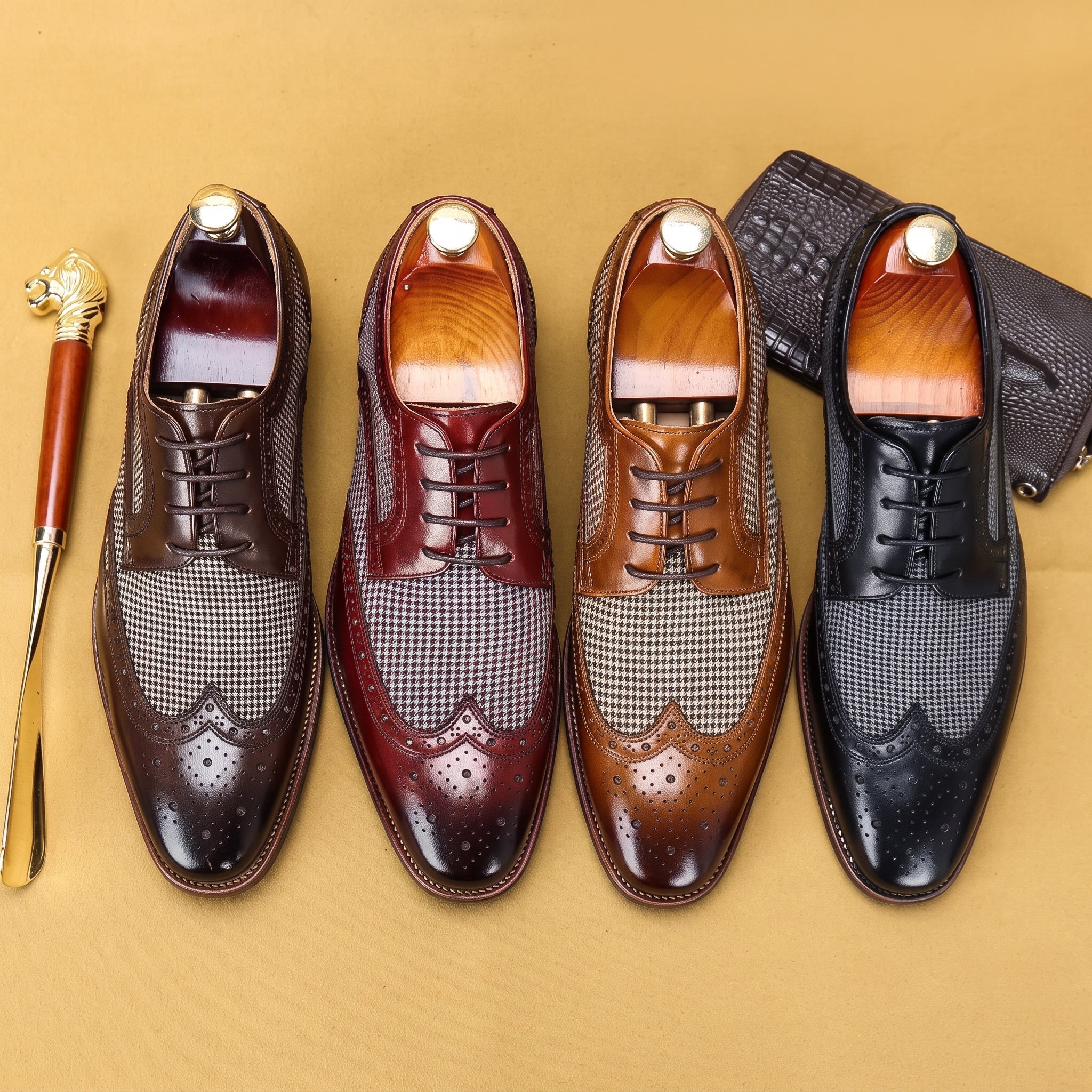 Oliver - Men's Formal Wingtip Brogue Wedding Derby Shoes