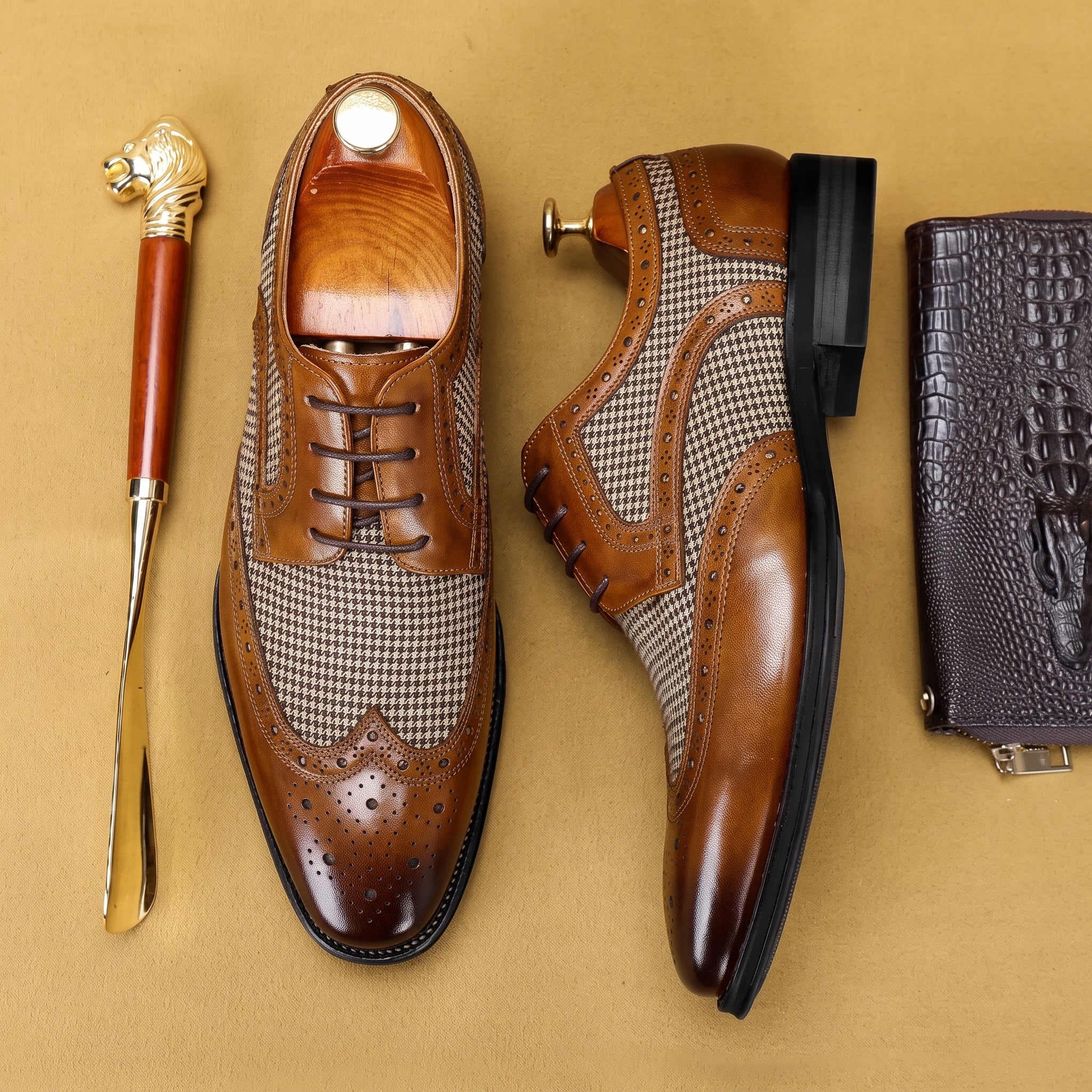 Oliver - Men's Formal Wingtip Brogue Wedding Derby Shoes