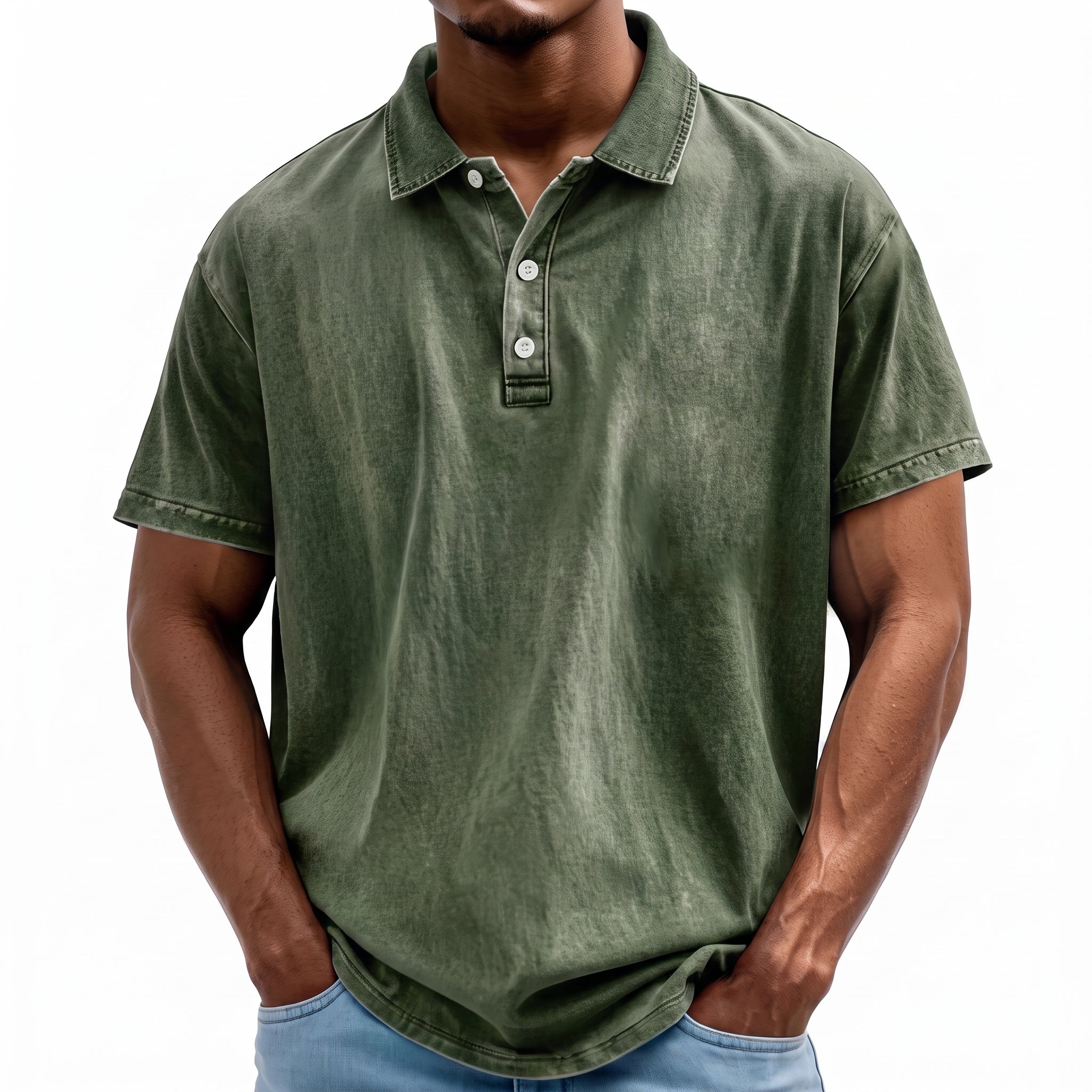 Arthur - Men's Summer Washed Finish Collared Polo Shirt