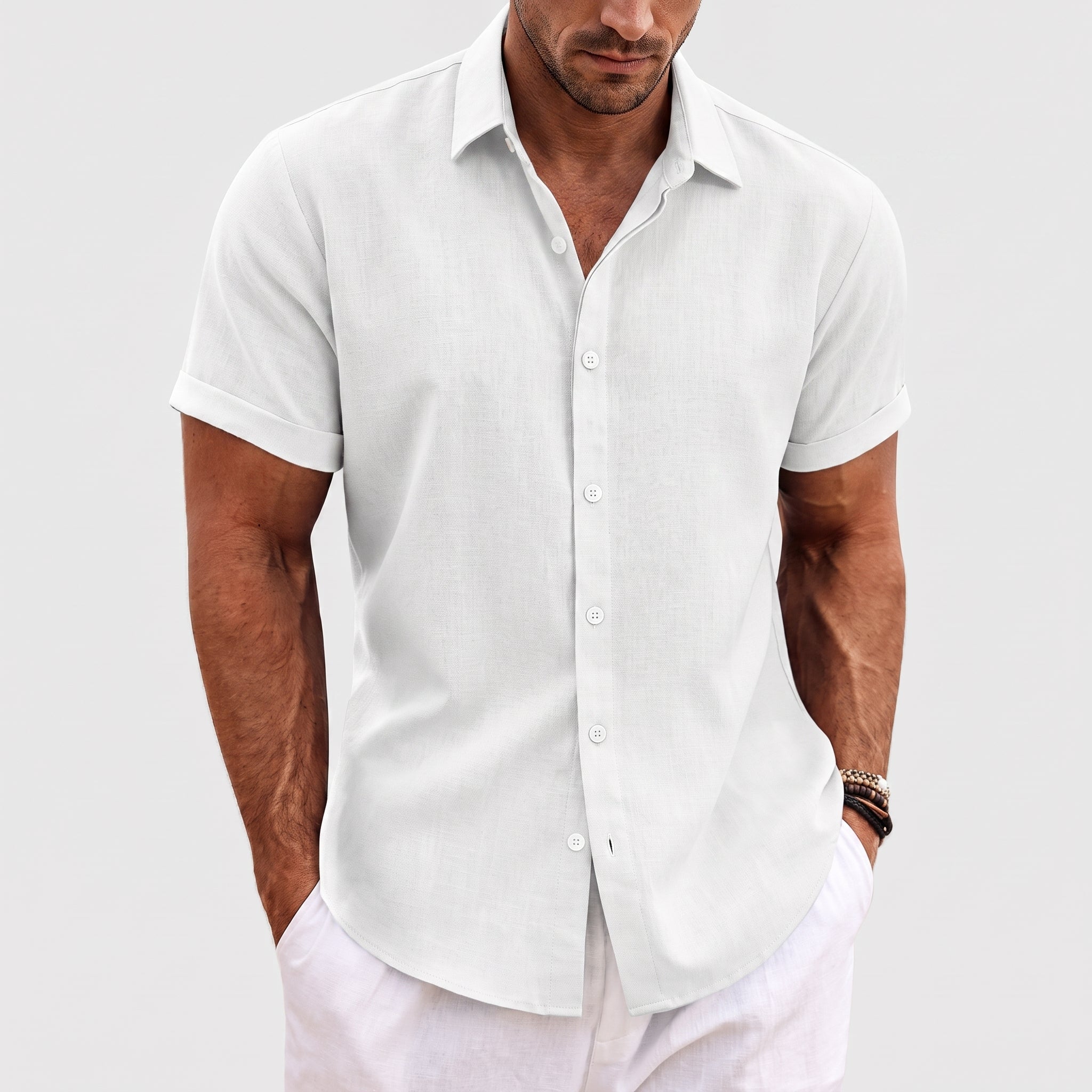 Connor - Men's Summer Open Collar Short Sleeve Shirt
