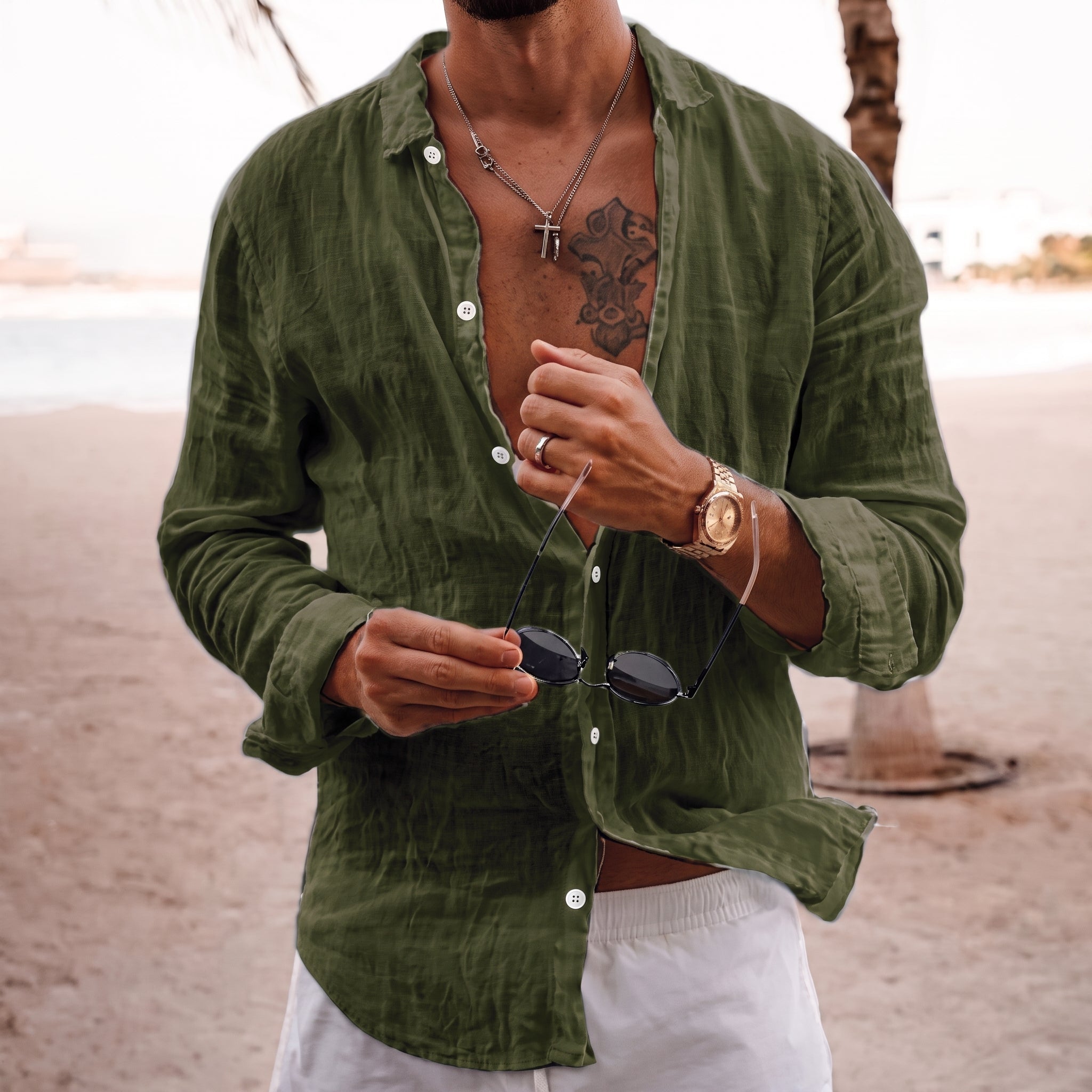 Arthur - Men's Summer Relaxed Fit Long Sleeve Shirt