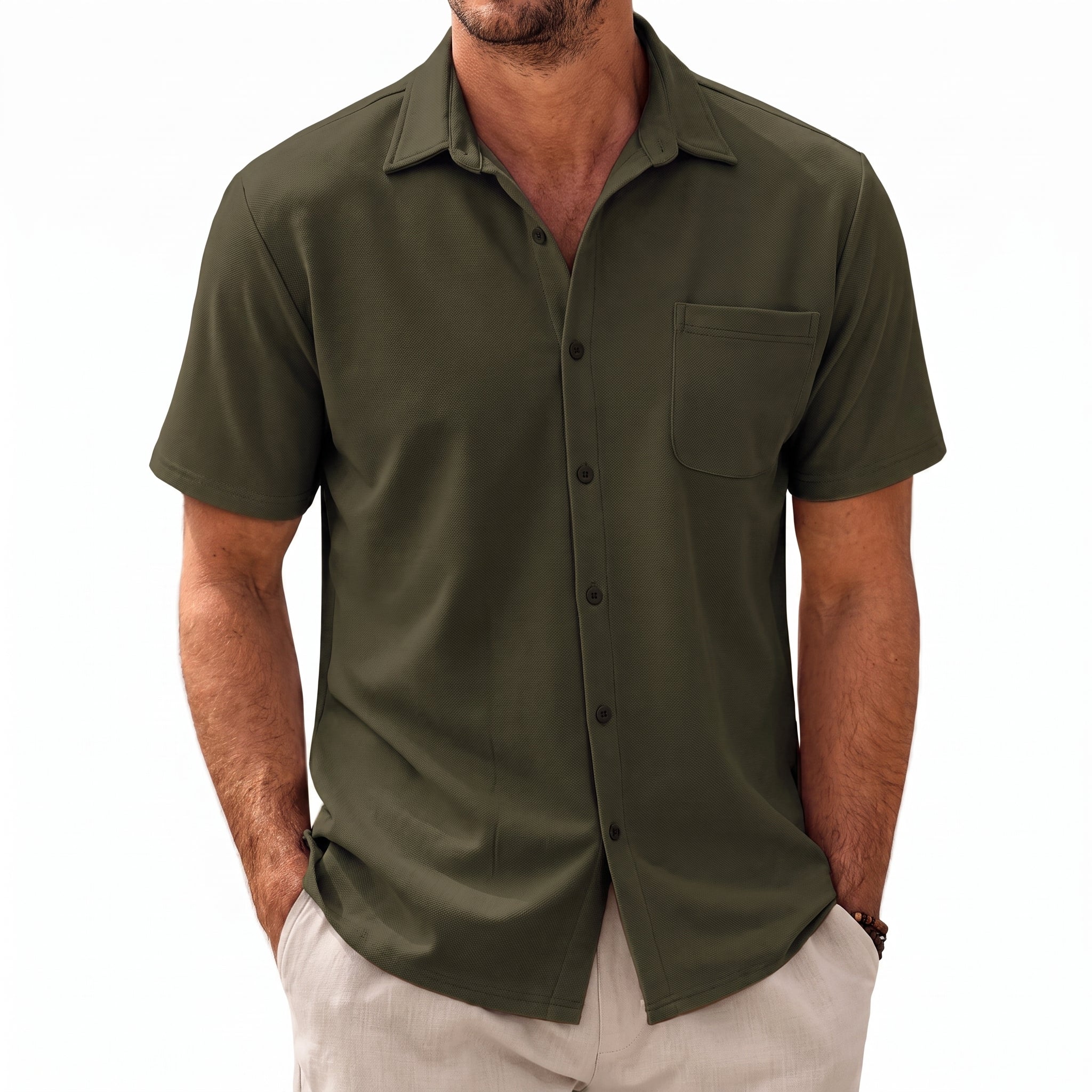 Arthur - Men's Summer Short Sleeve Button-Down Shirt