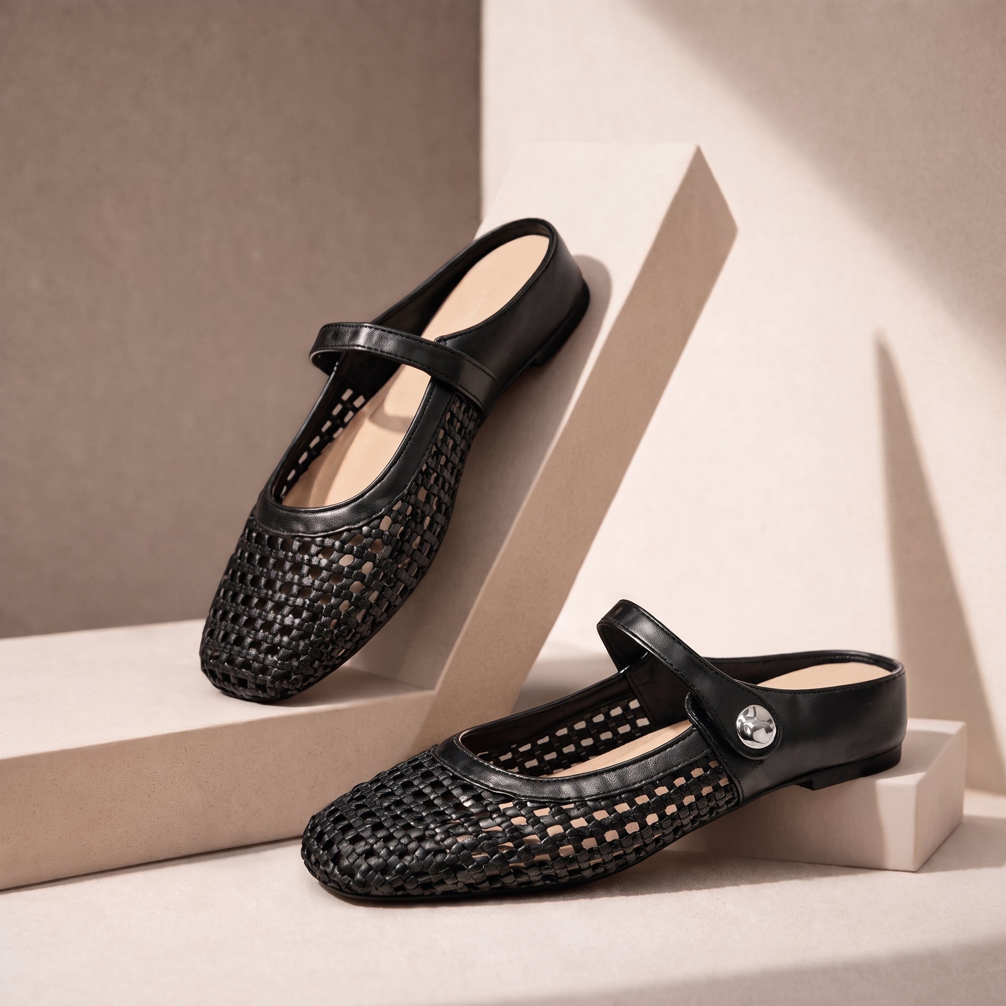 Daisy - Women's Orthopaedic Flat Mules with Buckle Strap