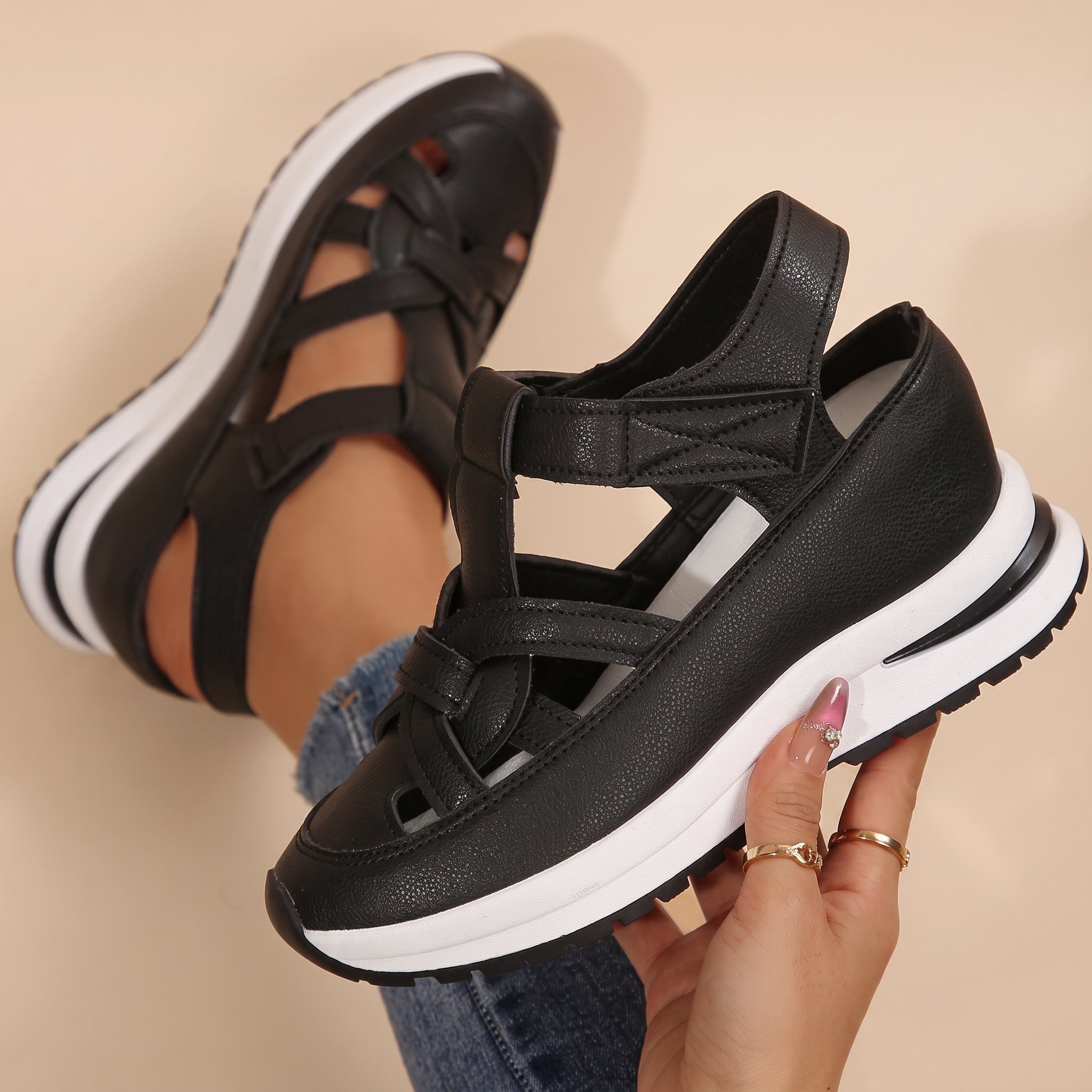 Alice - Women's Orthopaedic Platform Sandals with Velcro Strap