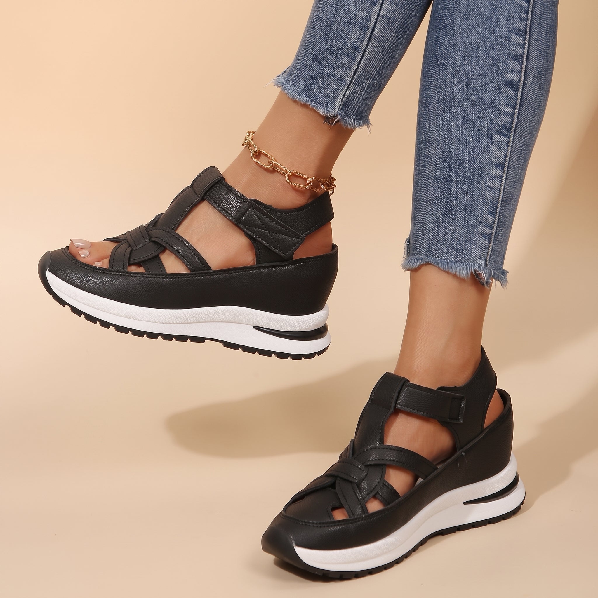 Alice - Women's Orthopaedic Platform Sandals with Velcro Strap