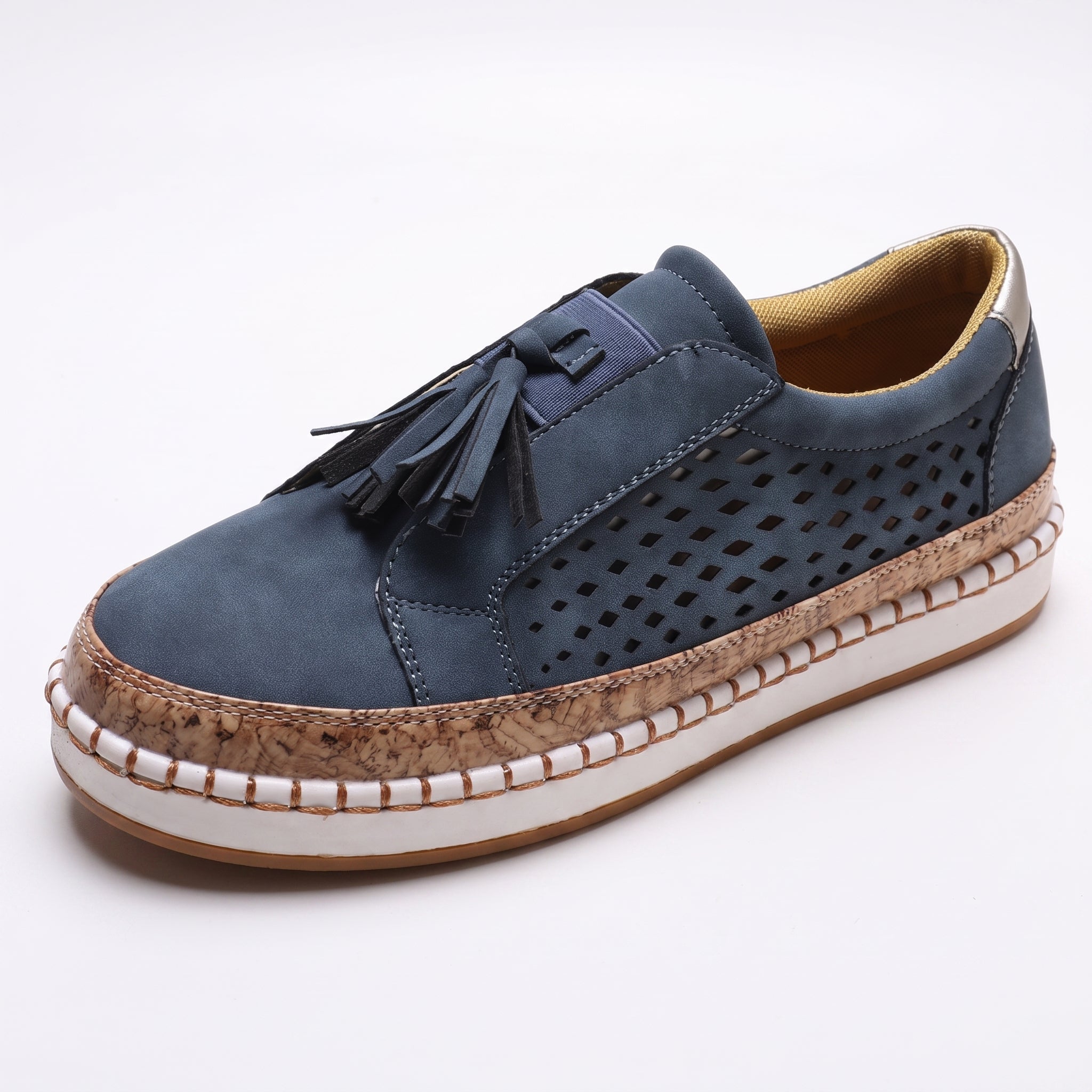 Alice - Women's Orthopaedic Slip-On Trainers with Tassel Detail