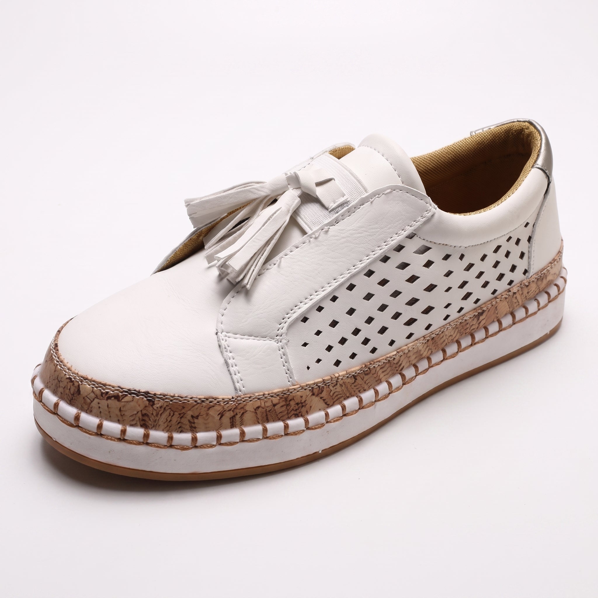 Alice - Women's Orthopaedic Slip-On Trainers with Tassel Detail