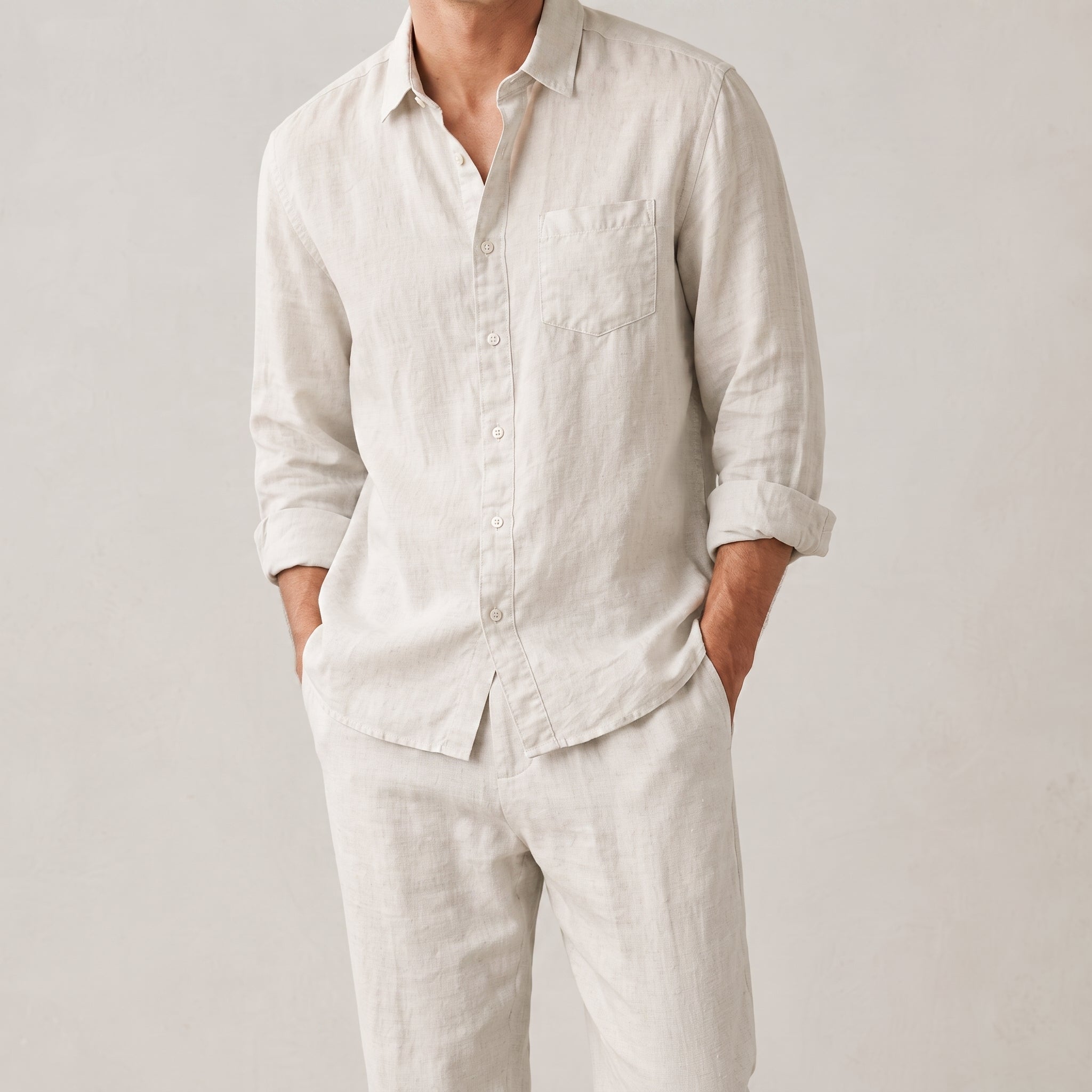 Arthur - Men's Summer Button-Down Point Collar Shirt
